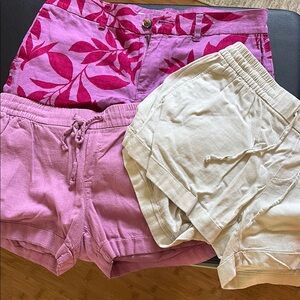 Three Old Navy Women's High Waist Shorts - Red, Pink, Cream